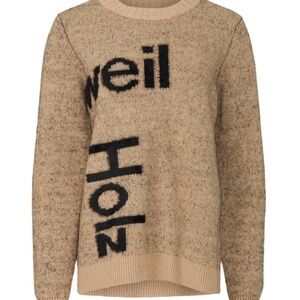 Elegant Tan Sweater with Black Accents